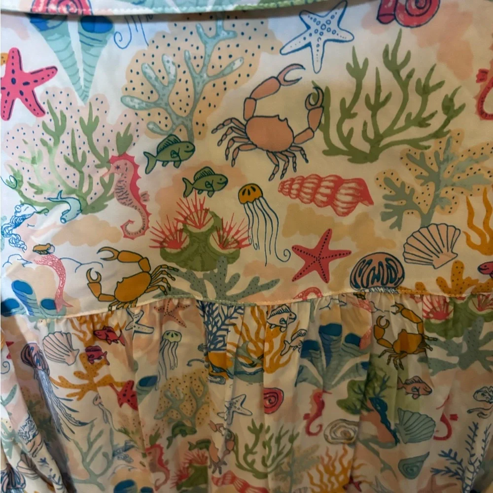 Jane and Delancey Multicolor Sea Life Button-Up Blouse - Picture 5 of 5